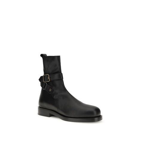 Burberry Black Calf Leather Bos Taurus Ankle Boots