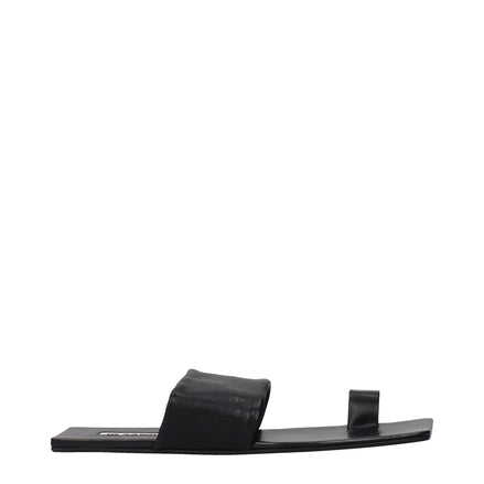 Jil Sander Black Leather Sandals