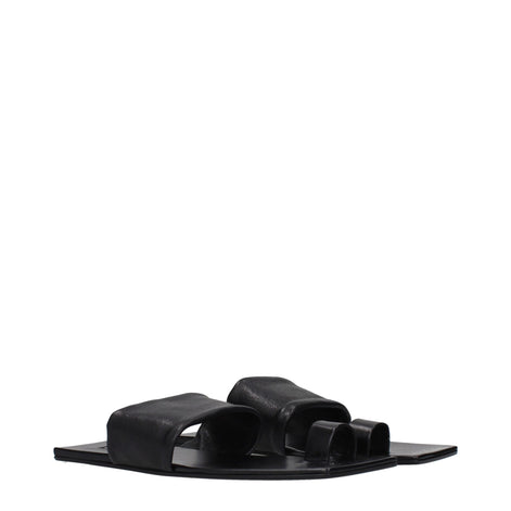 Jil Sander Black Leather Sandals