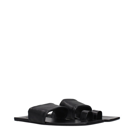 Jil Sander Black Leather Sandals