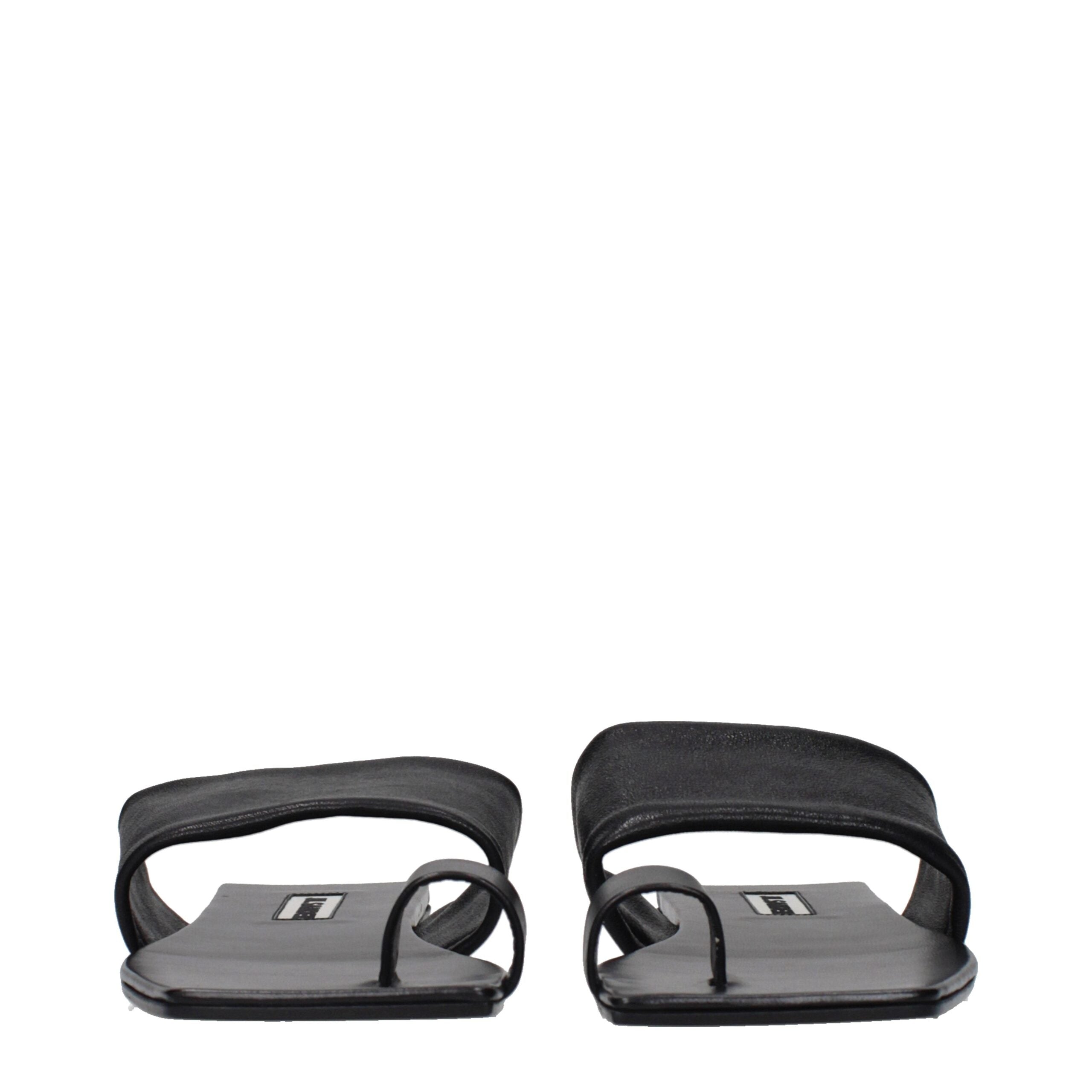 Jil Sander Black Leather Sandals
