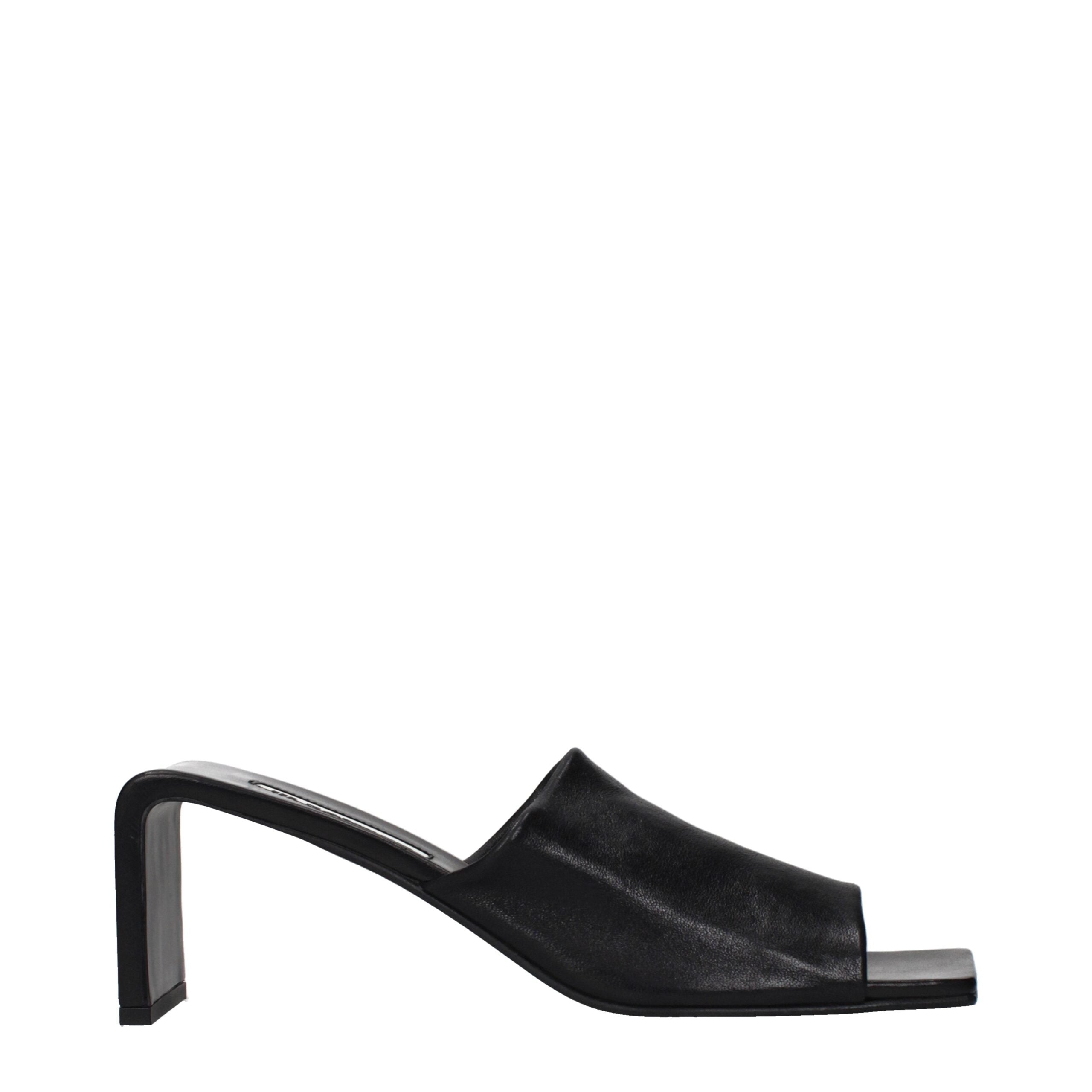 Jil Sander Black Leather Stiletto Heel Sandals