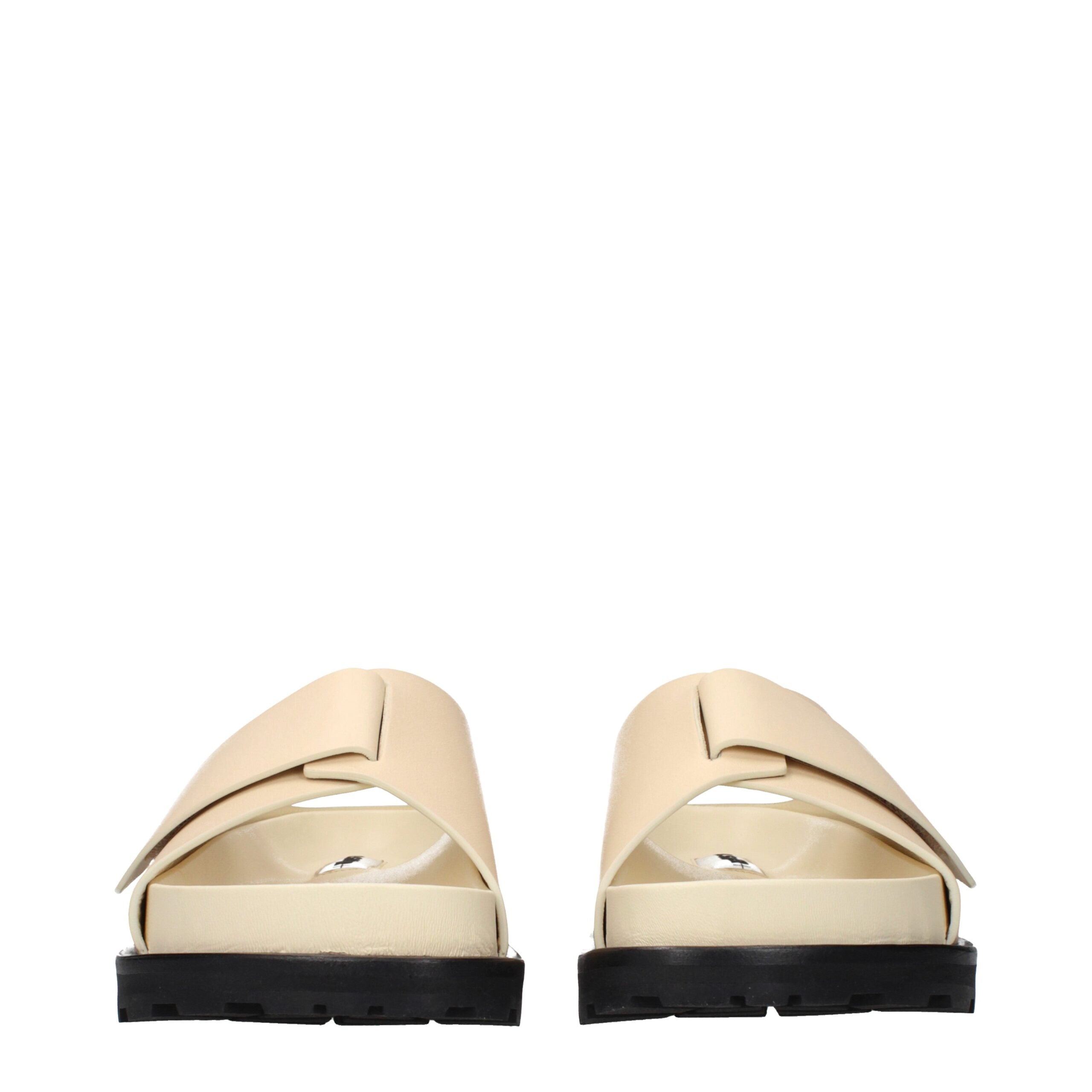 Jil Sander Beige Leather Sandals