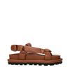 Jil Sander Brown Leather Strap-On Sandals