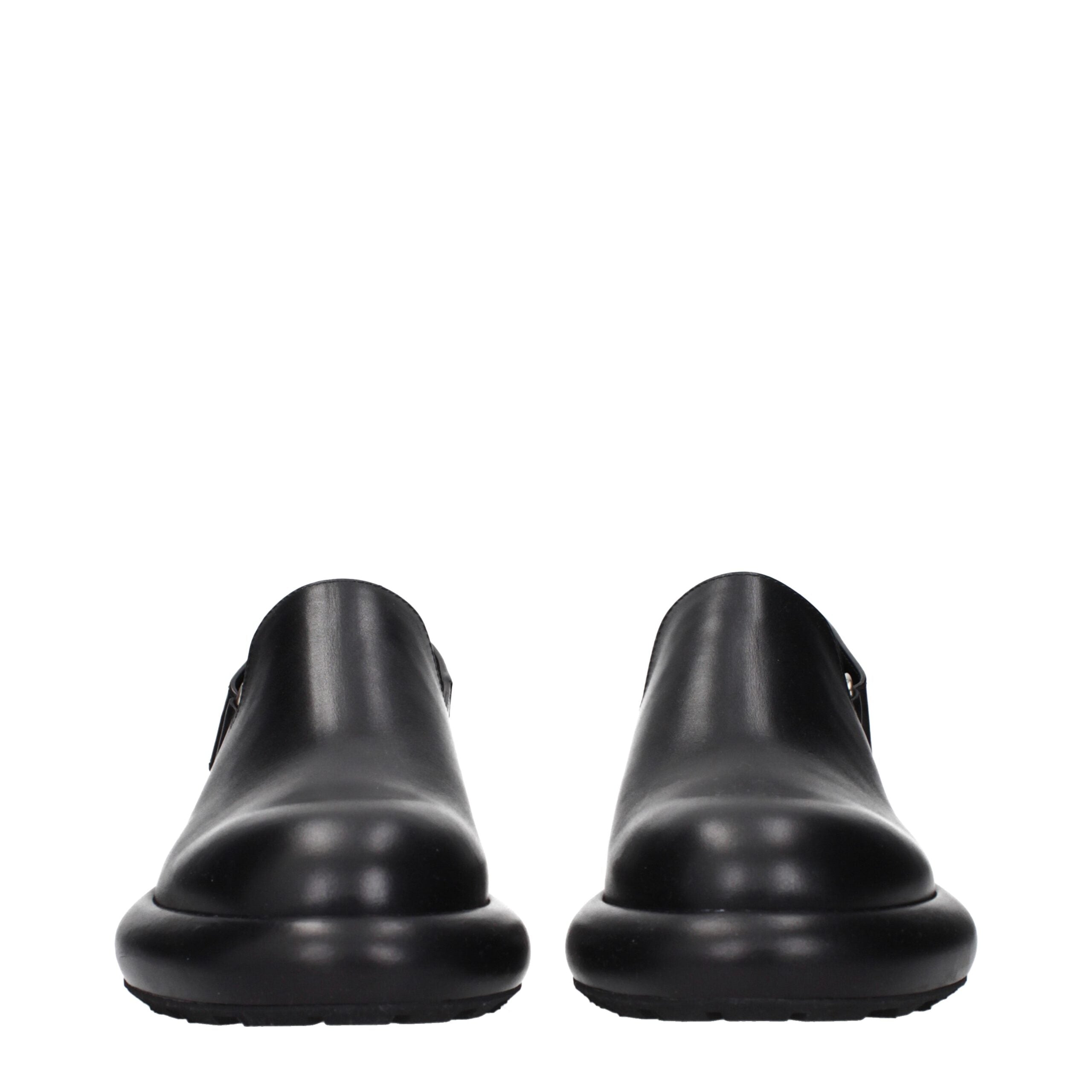 Jil Sander Black Leather Clogs