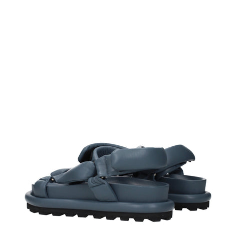 Jil Sander Gray Leather Platform Sandals