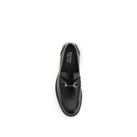 Gucci Black Calf Leather Bos Taurus Slip-On Loafers