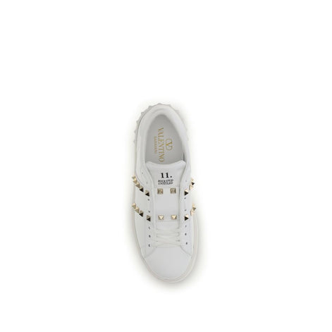 Valentino Garavani White Calf Leather Bos Taurus Platform Sneakers Valentino Garavani