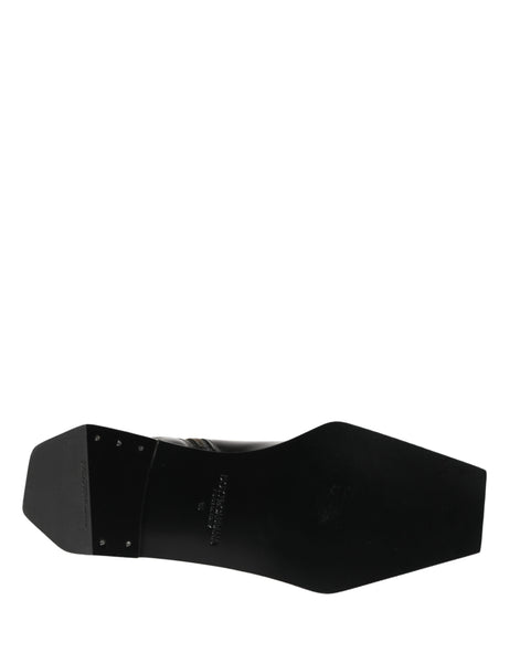 Bottines Dolce &amp; Gabbana en cuir noir avec fermeture éclair