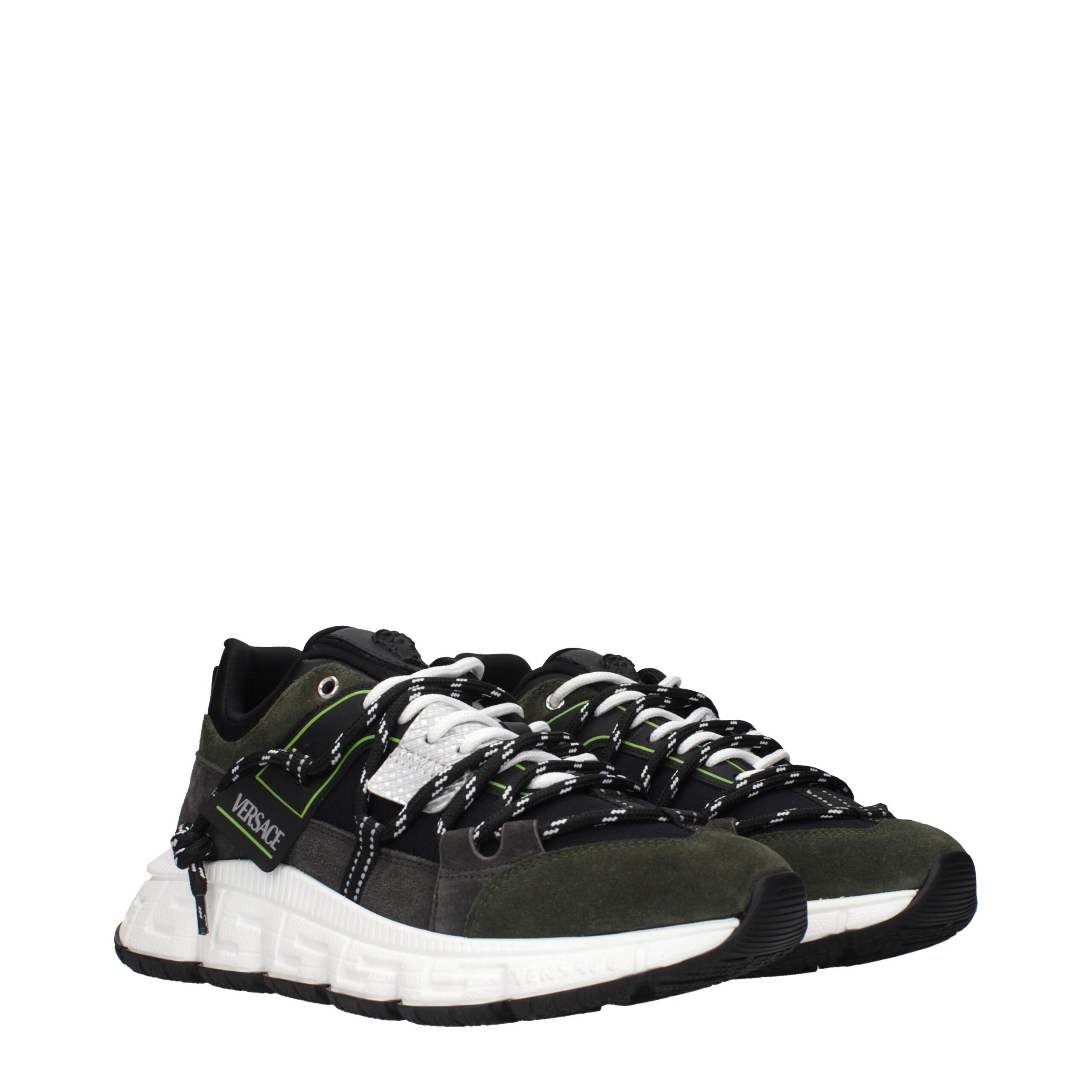 Versace Gray Leather Sneakers Versace