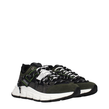 Versace Gray Leather Sneakers Versace