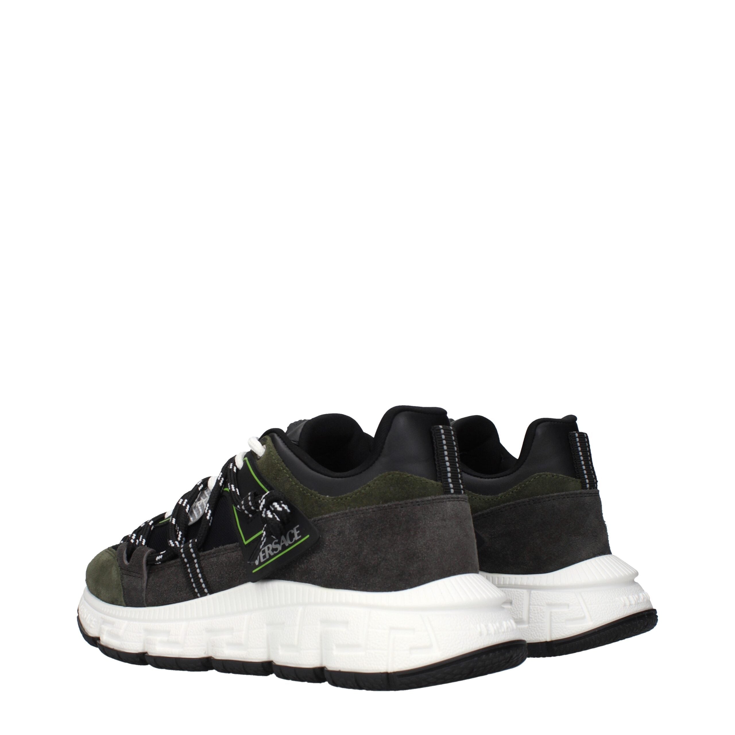 Versace Gray Leather Sneakers Versace