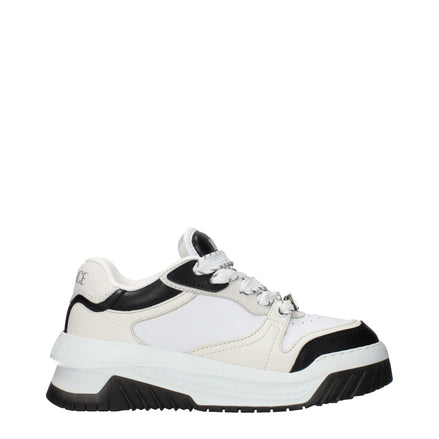 Versace White Leather Low Top Sneakers Versace