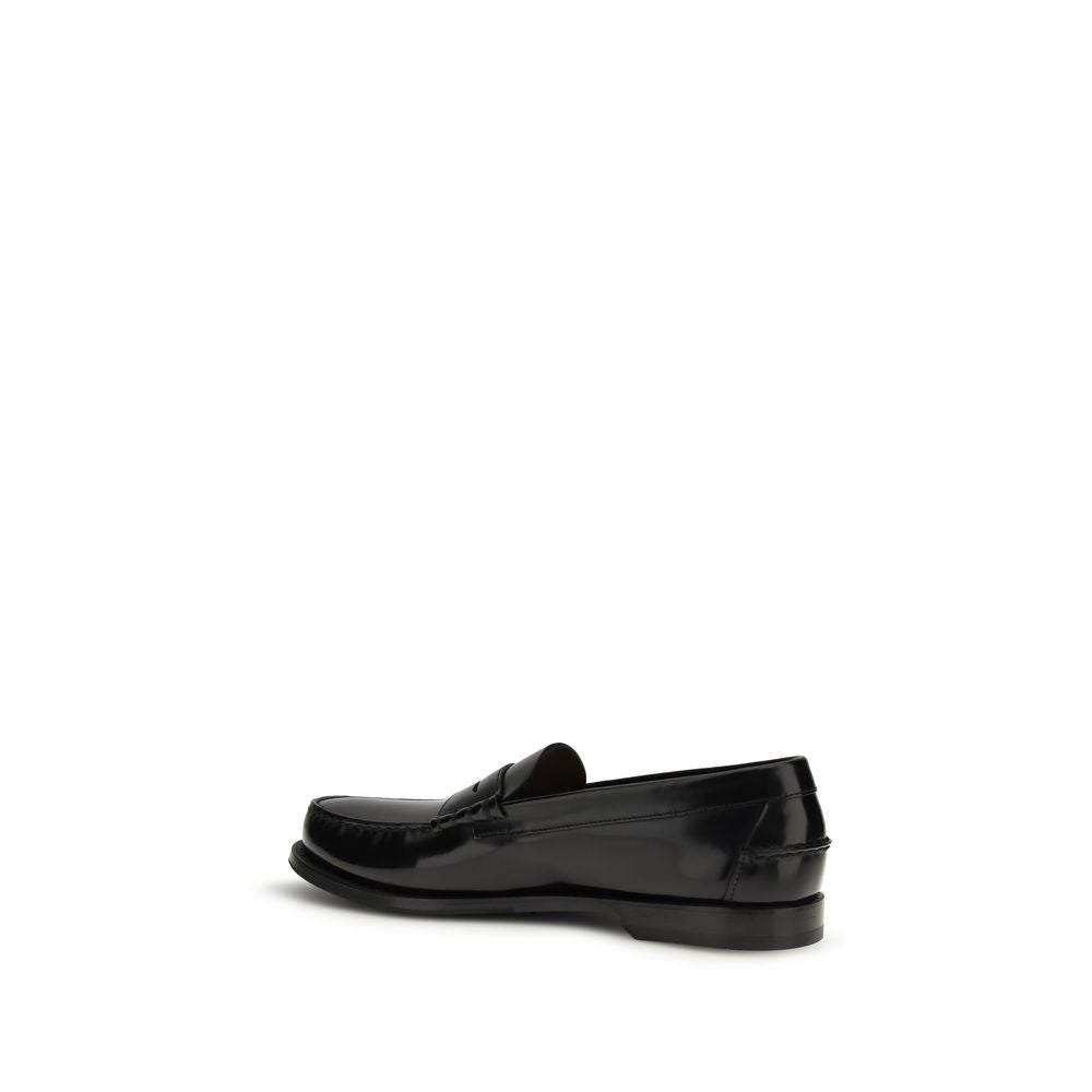 Prada Black Calf Leather Bos Taurus Slip-On Loafers Prada