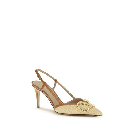 Valentino Garavani Beige Calf Leather Bos Taurus High Heel Pumps Valentino Garavani