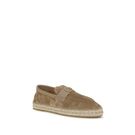 Valentino Garavani Beige Calf Leather Bos Taurus Espadrilles Valentino Garavani