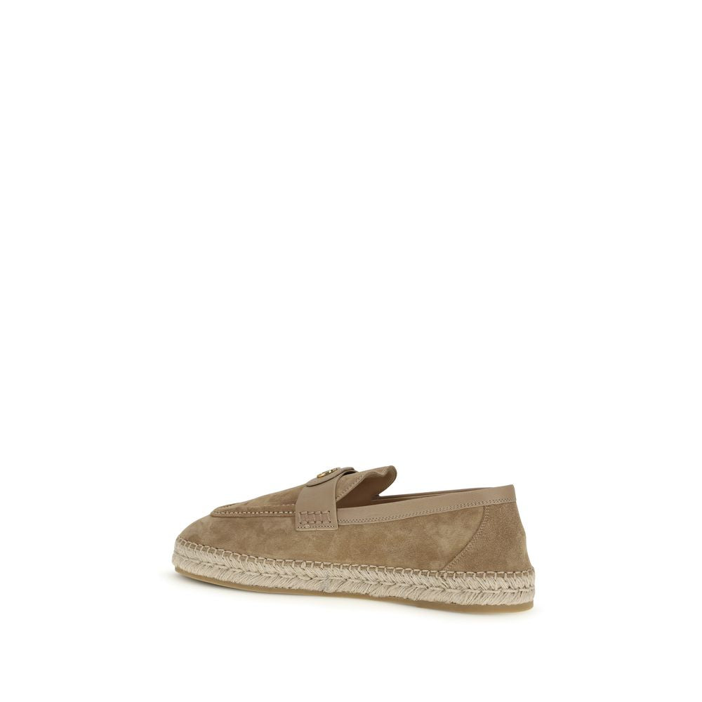 Valentino Garavani Beige Calf Leather Bos Taurus Espadrilles Valentino Garavani
