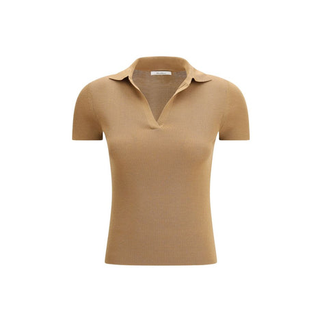 Max Mara Beige Fleece Wool Dress Shirt
