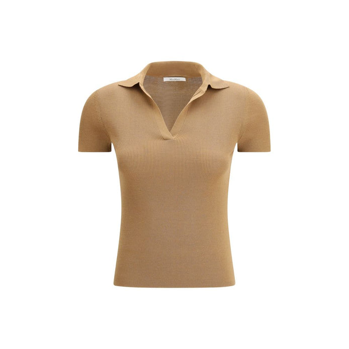 Max Mara Beige Fleece Wool Dress Shirt