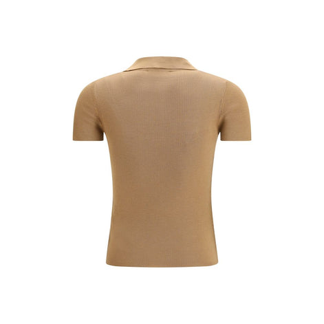 Max Mara Beige Fleece Wool Dress Shirt
