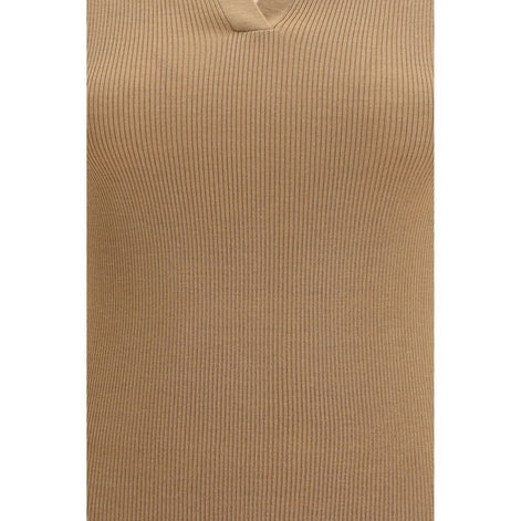 Max Mara Beige Fleece Wool Dress Shirt