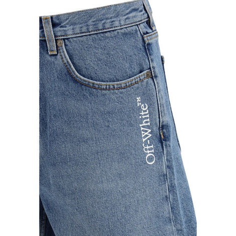 Off-White Blue Denim Shorts