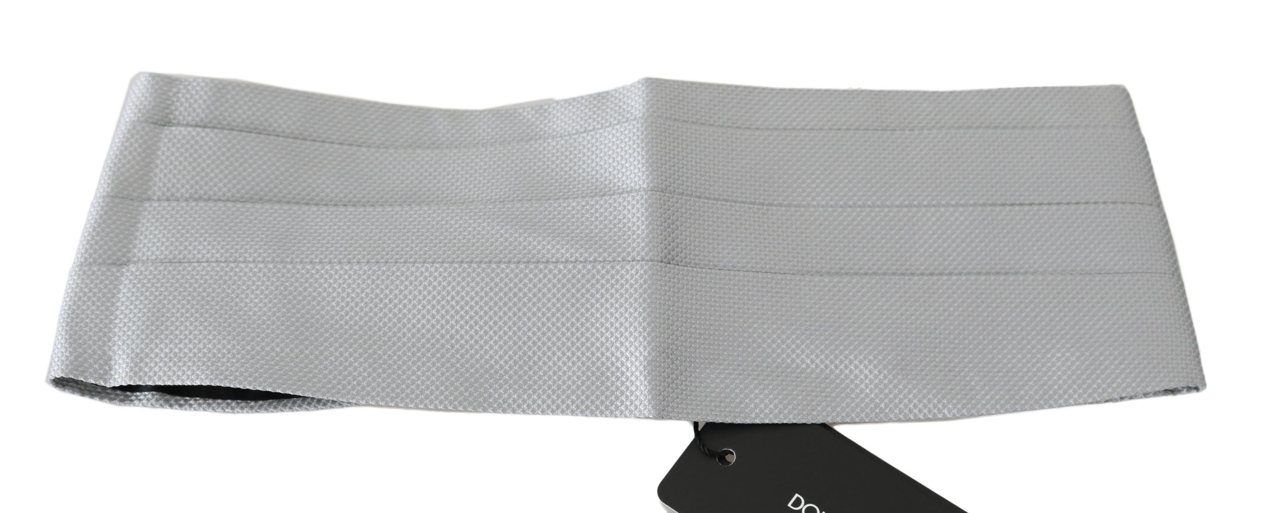 Dolce & Gabbana Gray Men Waist Belt 100% Silk Cummerbund Dolce & Gabbana