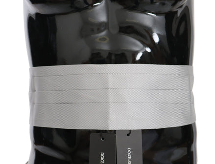 Dolce & Gabbana Gray Men Waist Belt 100% Silk Cummerbund Dolce & Gabbana