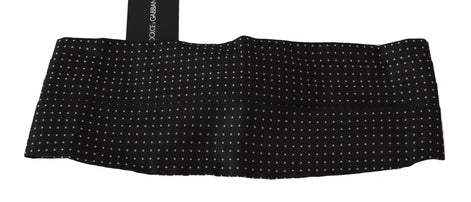 Dolce & Gabbana Black Dotted Waist Belt Silk Cummerbund Dolce & Gabbana