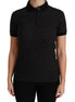 Dolce & Gabbana Black Dotted Collared Polo Shirt Cotton Top Dolce & Gabbana