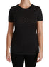 Dolce & Gabbana Black Dotted Crewneck Cotton Top T-shirt Dolce & Gabbana