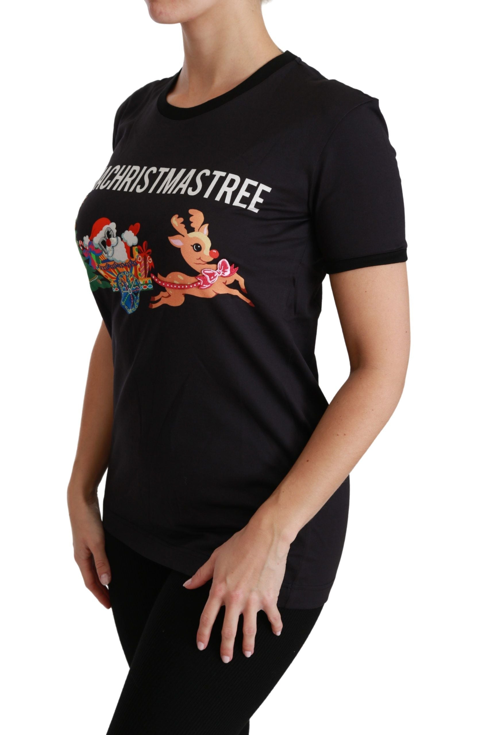 Dolce & Gabbana Black #ImAChristmasTree Crewneck Top T-shirt Dolce & Gabbana