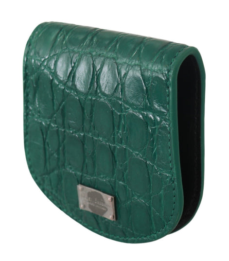 Dolce & Gabbana Green Exotic Skins Condom Case Holder Wallet Dolce & Gabbana