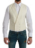 Dolce & Gabbana White Waistcoat Formal Wool  Vest Dolce & Gabbana