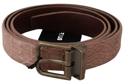 Dolce & Gabbana Beige Exotic Skin Gold Buckle Leather Belt Dolce & Gabbana