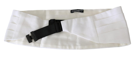 Dolce & Gabbana White Men Waist Belt Cotton Cummerbund Dolce & Gabbana