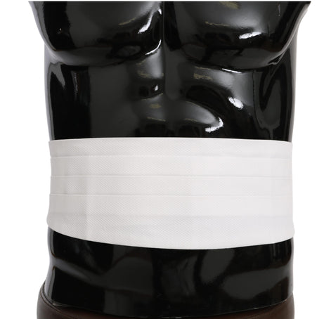 Dolce & Gabbana White Men Waist Belt Cotton Cummerbund Dolce & Gabbana