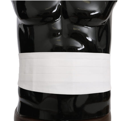 Dolce & Gabbana White Men Waist Belt Cotton Cummerbund Dolce & Gabbana