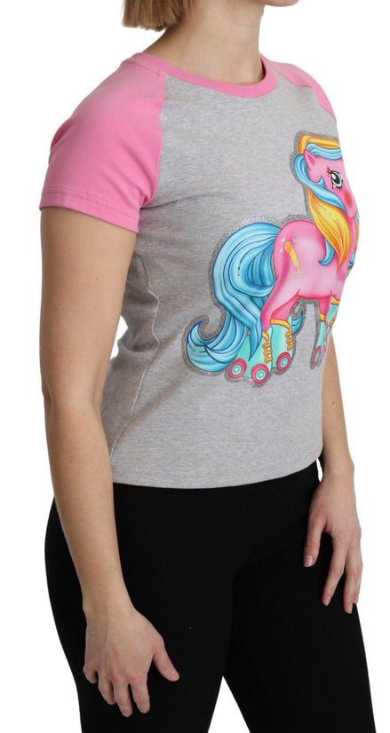 Moschino Gray and pink Cotton T-shirt My Little Pony Top Moschino