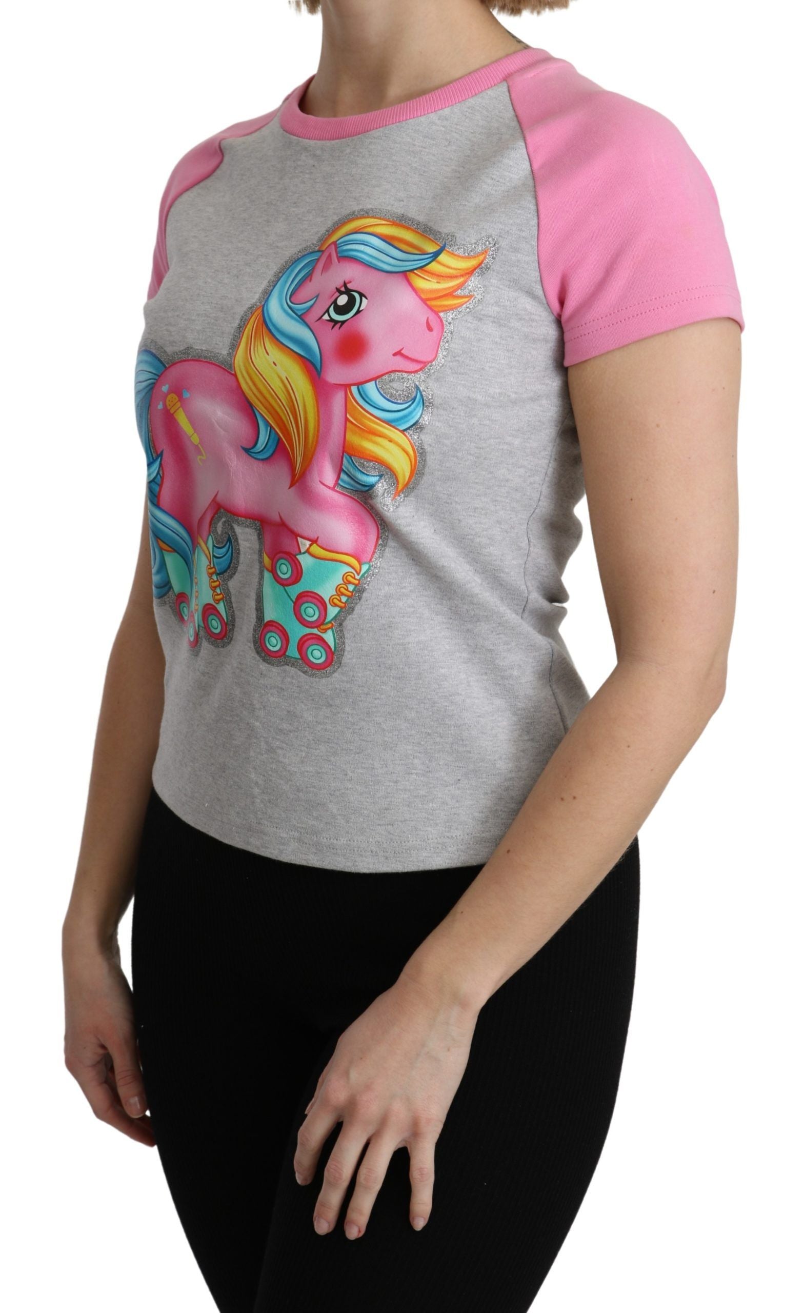 Moschino Gray and pink Cotton T-shirt My Little Pony Top Moschino