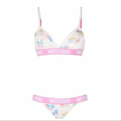 Moschino White My Little Pony Bra Briefs Set Two Piece Bikini Moschino