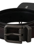 Dolce & Gabbana Solid Brown Leather Gray Buckle Belt Dolce & Gabbana