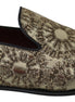 Dolce & Gabbana Gold Jacquard Flats Mens Loafers Shoes Dolce & Gabbana