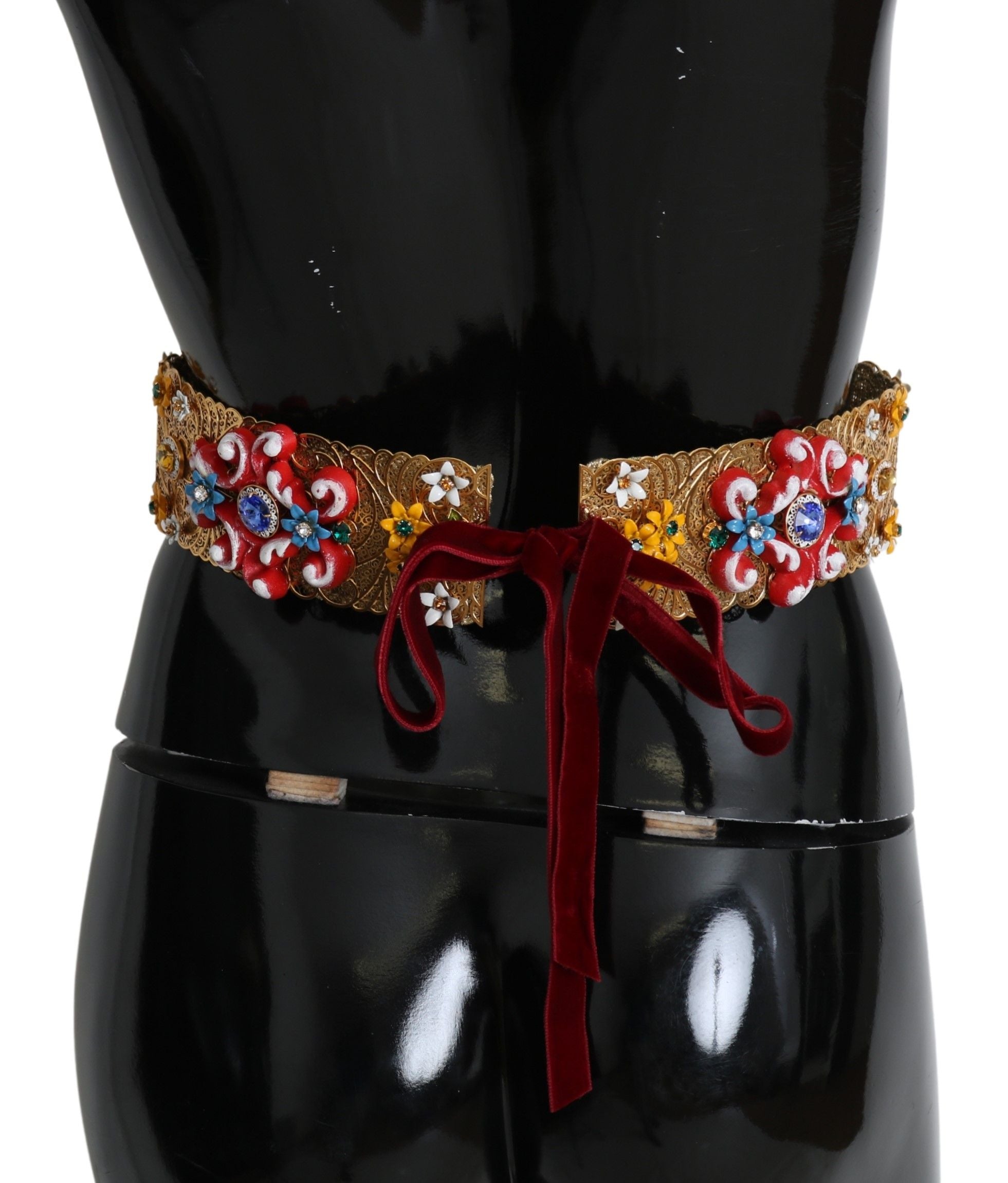 Dolce & Gabbana multicolor Embellished Floral Crystal Wide Waist Belt Dolce & Gabbana