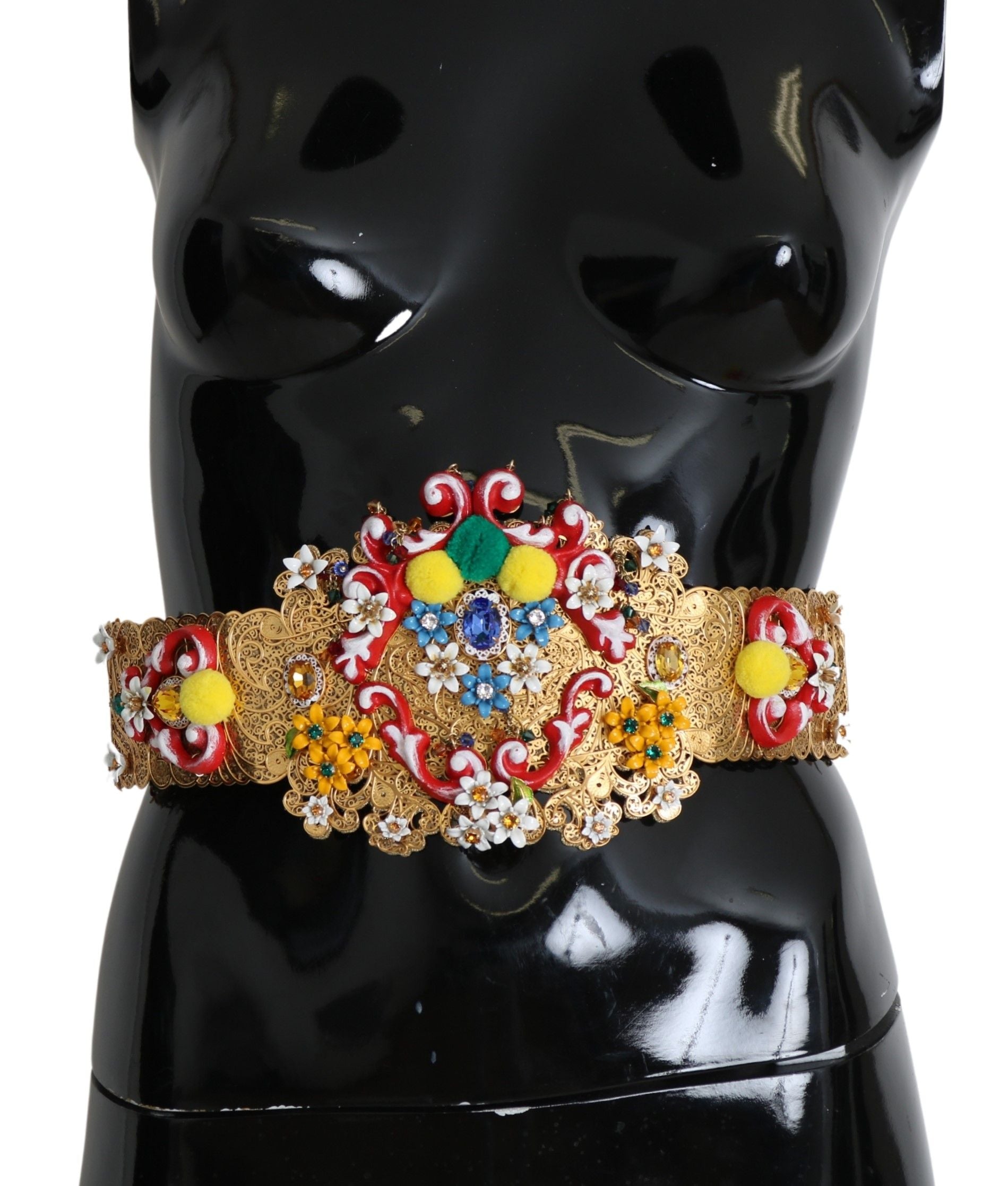 Dolce & Gabbana multicolor Embellished Floral Crystal Wide Waist Belt Dolce & Gabbana