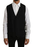 Dolce & Gabbana Black Solid Wool Silk Vest Dolce & Gabbana