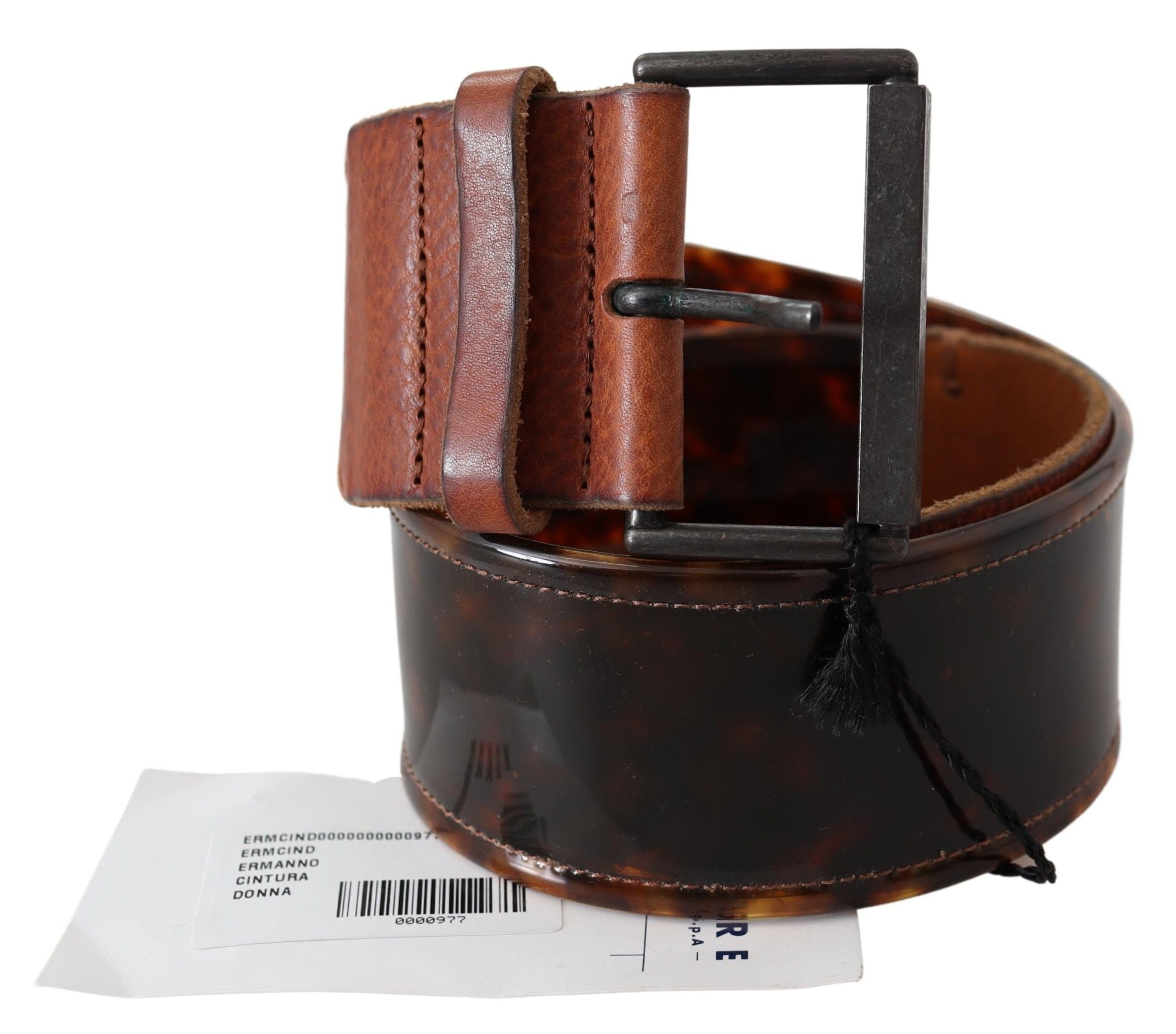 Ermanno Scervino Dark Brown Leather Wide Buckle Belt Ermanno Scervino