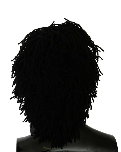 Dolce & Gabbana Black White Knitted Cashmere Animal Design Hat Dolce & Gabbana