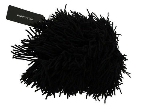 Dolce & Gabbana Black White Knitted Cashmere Animal Design Hat Dolce & Gabbana