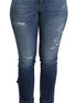 Dolce & Gabbana Blue Embellished Skinny Trouser Cotton Jeans Dolce & Gabbana